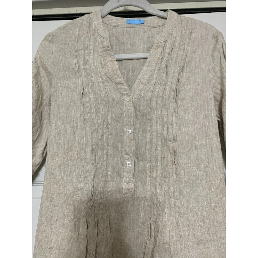 J. McLaughlin Natural Beige Linen Mini Dress - Picture 5 of 7